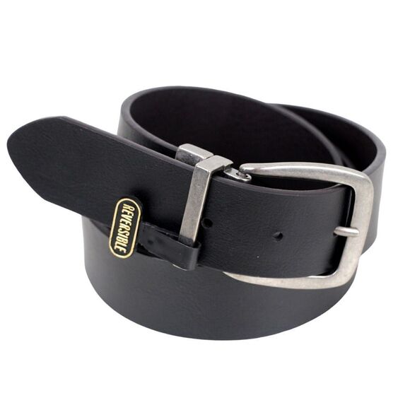 NWT GNW BLACK BROWN REAL LEATHER 1 3/8"Wd REVERSIBLE CASUAL DRESS BELT 50 (R64 - Picture 8 of 16